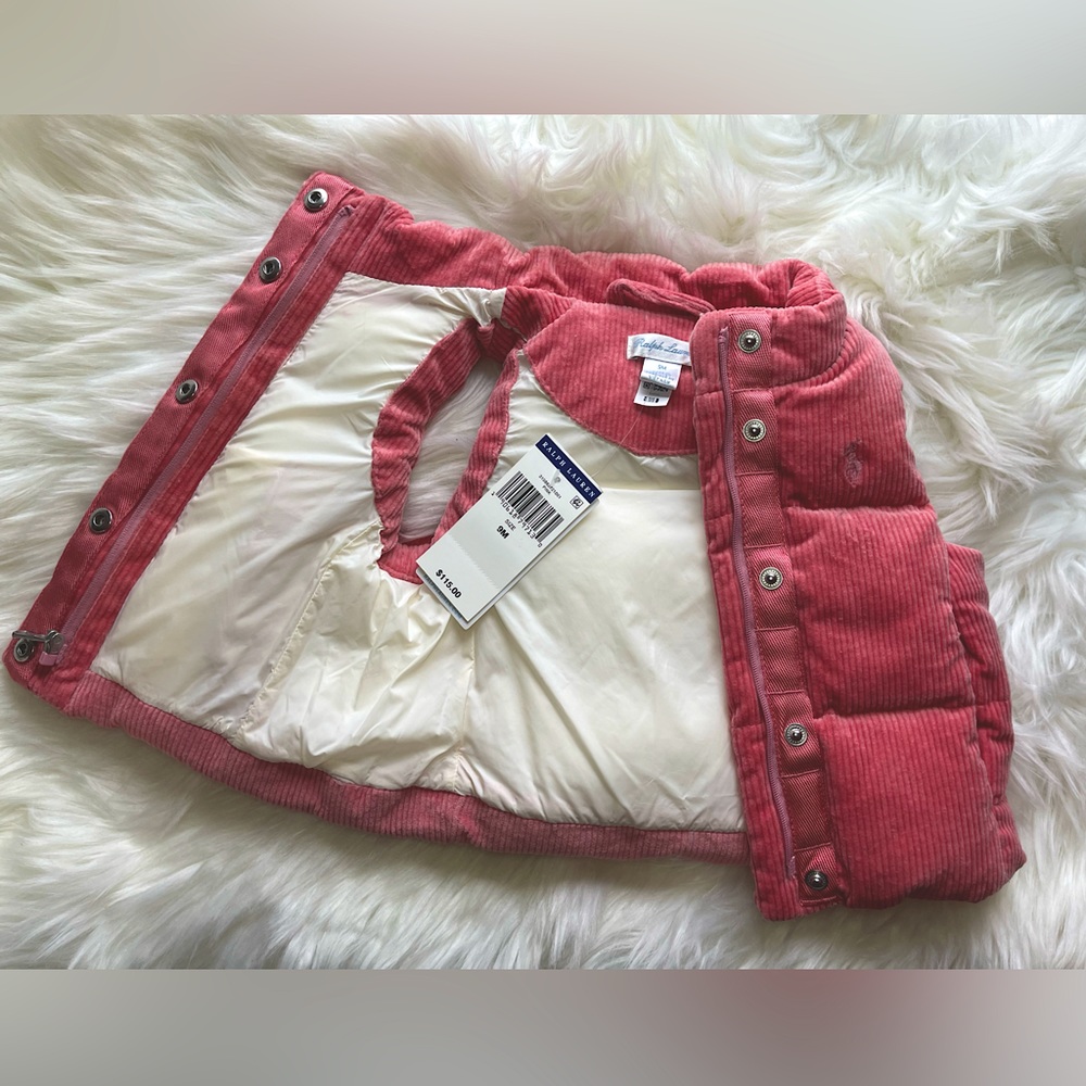 Ralph Lauren Pink Corduroy Vest, 9m bnwt